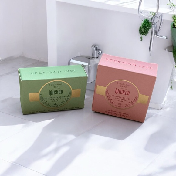 BEEKMAN 1802 x WICKED LIMITED PINK & GREEN PERFECTION SET IF 2 GOAT MILK SOAP 🐐 - Picture 2 of 3
